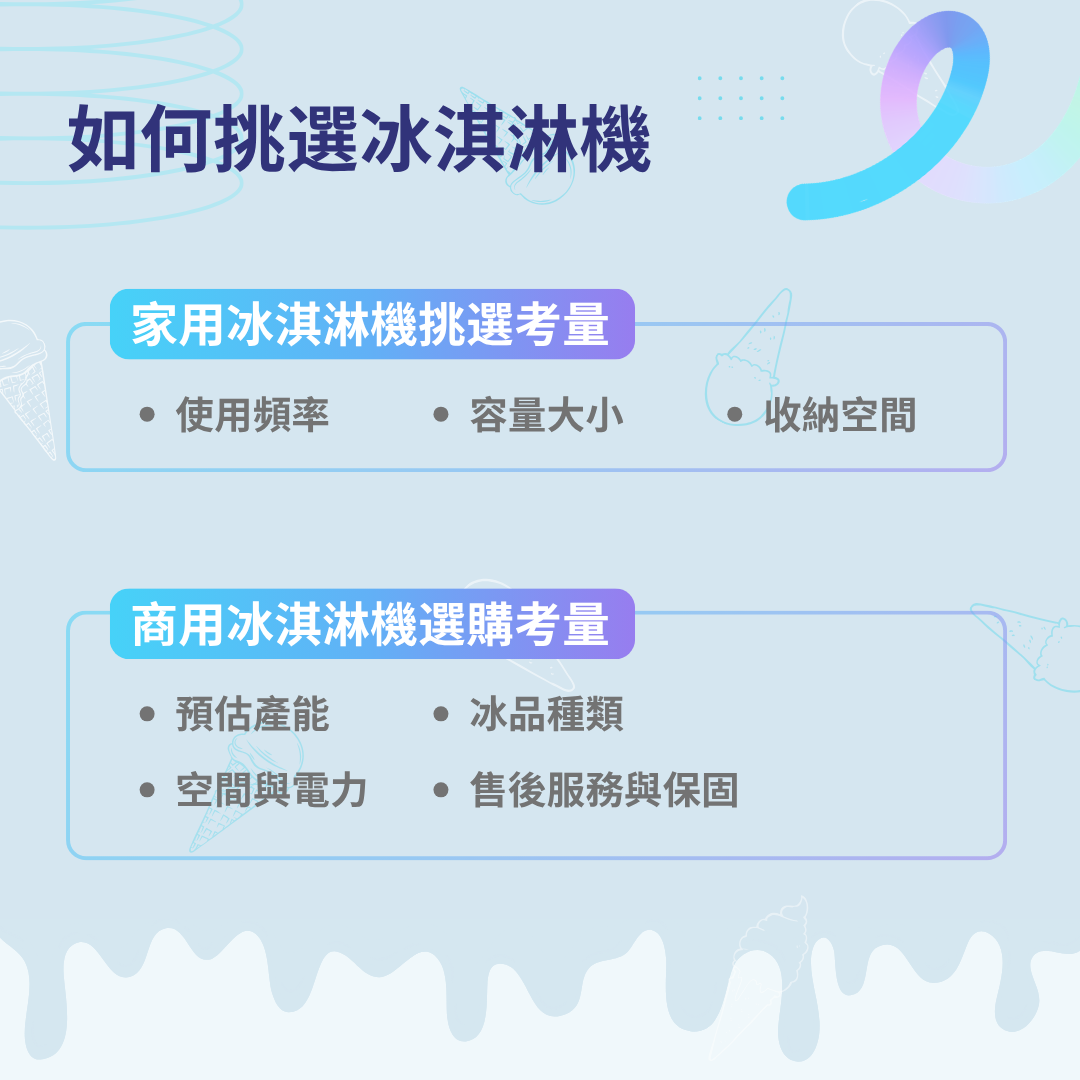如何挑選冰淇淋機